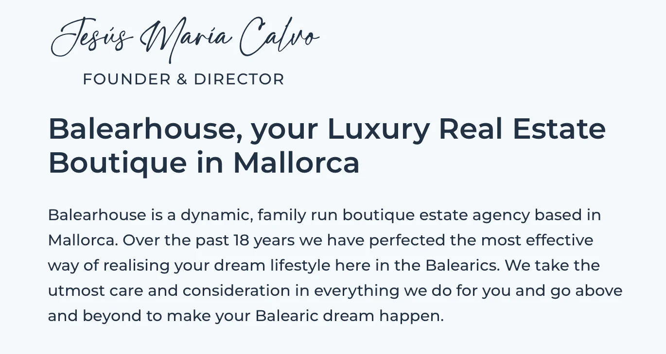 Balearhouse, your Luxury Real Estate Boutique in Mallorca https://www.balearhouse.com/es The Ambassadors Sections Balearhouse, your Luxury Real Estate Boutique in Mallorca<br />https://www.balearhouse.com/es<br />The Ambassadors Sections