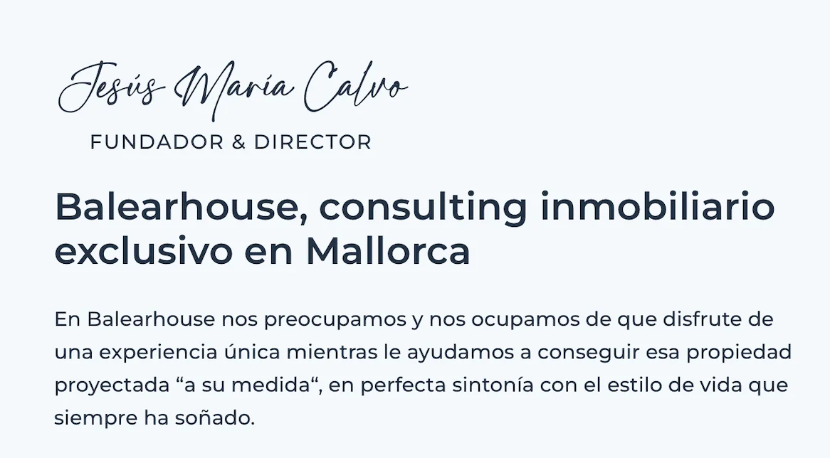 Jésus María Calvo, Fundador & Director Balearhouse<br />The Ambassadors Sections